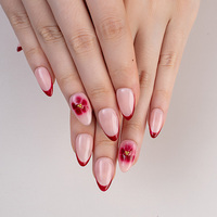 Faux Ongles Courts Carrés en ABS Faits Main sur Mesure, French Manucure, avec Votre Logo, Vente en Gros