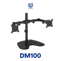 Nouvel arrivage : Support de moniteur double écran rotatif 13-32 pouces, bras mécanique de bureau pivotant à 90 degrés avec base et fonction de levage cantilever