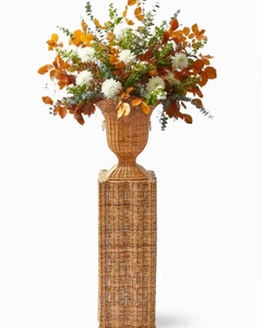 Handgewebte Quadratische Rattan-Bambus-Vase für Heimdekoration, Moderner Bohemian-Stil, Große Kapazität für Blumendekoration - Product Image 3