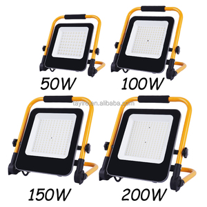 Đèn pha <span class=keywords><strong>LED</strong></span> di động EU 50W <span class=keywords><strong>100W</strong></span> 150W 200W dùng cho ngoài trời, nhà để xe, an ninh, xây dựng, chống nước IP66, đèn làm việc có chân đế - Product Image 1