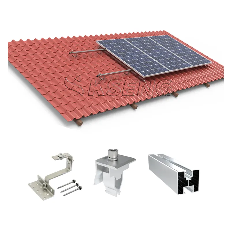 Solar Dak Montagesysteem 10kw Compleet Fotovoltaïsche Zonne-Dakpan Solar Pv Module Zonnepaneel Montage Structuur Systeem