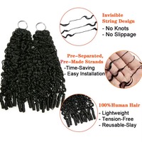 Extensions de cheveux humains bouclés à la burmaise pour tresses au crochet, avec nœuds invisibles, petites spirales et boucles effet plume