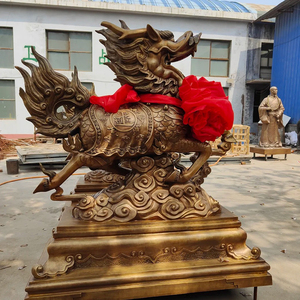 Đồ trang trí Tết Nguyên đán Rồng Qilin bằng đồng nguyên chất hiện đại - Product Image 2