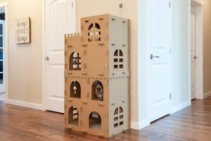 Farmhouse Corrugated Brown <strong>Cat</strong> Tree With Multi-Layer Cardboard <strong>Cat</strong> House Indoor <strong>Cat</strong> <strong>Scratcher</strong> &amp; Toy With <strong>Catnip</strong> Equal Size - Product Image 4