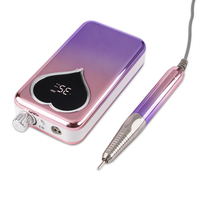 Nouvelle perceuse à ongles électrique sans fil portable et de bureau, rechargeable, à vitesse de 35000 tr/min, avec dégradé de couleurs en forme de cœur, sans balais