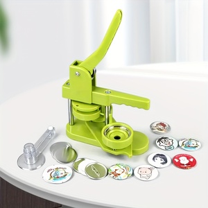 Kit de máquina para hacer botones verdes con piezas de botones, imágenes, <span class=keywords><strong>cortador</strong></span> circular, suministros de herramientas prácticas profesionales para hacer joyas - Product Image 1