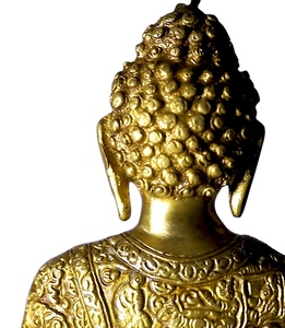 Estatua de latón de Buda moderna para decoración del hogar | Escultura de latón de alta calidad hecha en Nepal - Product Image 2