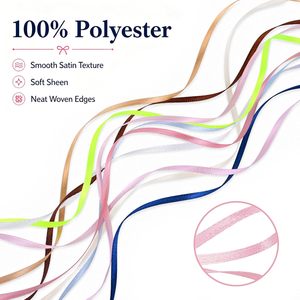 Cinta de satén personalizada de doble cara de 6 mm de ancho, 100 % poliéster - Product Image 2