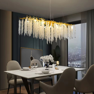 Lampe en cristal de luxe, luminaire suspendu LED personnalisé pour plafond haut, lustre pour salon - Product Image 1