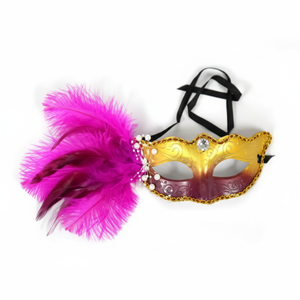 ชุดคอสเพลย์หน้ากากเวนิสครึ่งหน้าสำหรับงานปาร์ตี้มีความสุขอุปกรณ์ประกอบฉากทำจากยางพีวีซีสำหรับวันฮาโลวีนสีชมพู /bk - Product Image 1