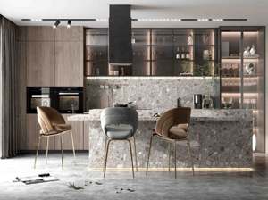 Meubles de cuisine de luxe modernes, meubles de restaurant, conception gratuite, résistant à l'eau, multifonctionnel, respectueux de l'environnement, facile - Product Image 5