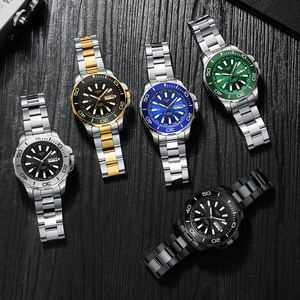 Reloj Automático Deportivo de Negocios para Hombre 2595, Aleación de Acero Inoxidable, Correa de 20 mm, Cristal, Manecillas Luminosas, Estilo Antiguo, Cronógrafo - Product Image 2