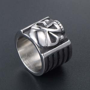 Men's Wide <b>Skull</b> <b>Ring</b> Zinc Alloy SA756 Gift Jewelry Face Design - Product Image 3