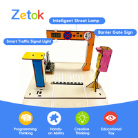 Kit Model Transportasi Kota Pintar Zetok, Blok Bangunan Elektronik Puzzle 3D, Mainan Edukasi STEM untuk Remaja & Sekolah
