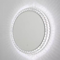 Prix d'usine Meilleur miroir rond de salon avec éclairage LED, support de sol ou de bureau, fond en acrylique, pour salle de bain et fixation murale, Fabricant