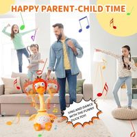 Musique sensorielle interactive parlant fraise canard jouet en peluche danse jouet pour 1-3 ans ramper les tout-petits bébé ensemble de vêtements
