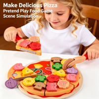 Ensemble de jeu barbecue en bois pour enfants, jouet de simulation de barbecue et de pizza, jeu de simulation de rôle pour tout-petits