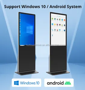 HD Android display lcd touchscreen chiosco per interni 43 49 55 pollici supporto da pavimento android digital signage