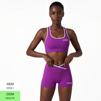 Ensemble de yoga 2 pièces à séchage rapide, short de sport taille haute moulant pour femme, idéal pour la course, le fitness et les activités de plein air