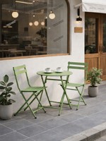 Table et chaise d'extérieur pliantes en fer, style industriel pastoral, pour café, salon de thé, gîte, espace de repos, zone de négociation et lieux de loisirs, modèle tendance