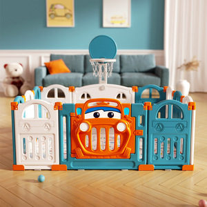 Parc de jeu pliable moderne en plastique pour enfants, barrière de sécurité pour bébés, tapis de jeu intérieur pour salon, personnalisable - Product Image 1