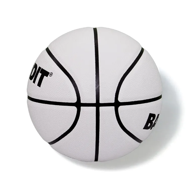 Sanhuan blanco al por mayor logotipo personalizado al aire libre baloncesto pu MATERIAL PERSONALIZADO Tamaño 7 pelota de baloncesto