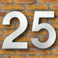 Plaques de porte modernes en acier inoxydable de 20/30 cm pour numéros de maison, numéros d'adresse personnalisés pour portail de garage, fixation murale