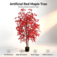 Vente en gros usine : Arbre d'érable rouge artificiel résistant aux UV, en pot, plante d'érable d'automne à toucher réel, pour la décoration intérieure et extérieure des maisons et hôtels