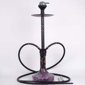 Vente directe d'usine de chichas en aluminium à double tube en stock, grande taille ajourée tricolore, adaptées aux chichas - Product Image 3