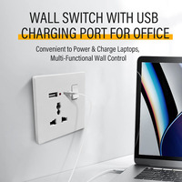 Prise murale JINMAI.CO Royaume-Uni 13A avec USB Type-C, panneau de prise électrique multifonction encastré, prise de charge murale pour la maison