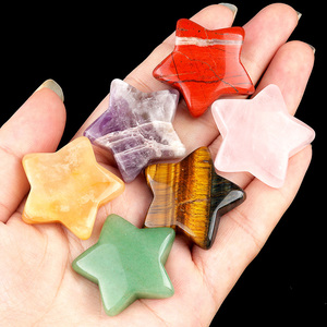Ventas al por mayor 30MM Natural amatista estrella cristal piedra curativa <span class=keywords><strong>Aventurina</strong></span> <span class=keywords><strong>cuarzo</strong></span> rosa estrella Pentastar para regalos DIY - Product Image 2