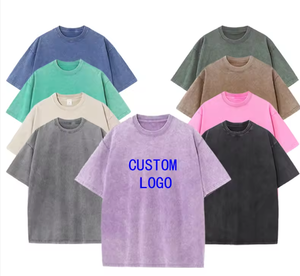 Camiseta Corta Estampada de Algodón 100% de 250 g/m² al por Mayor para Verano, Estilo Urbano, Unisex, Color Sólido, Silueta Grande, Antiarrugas - Product Image 1