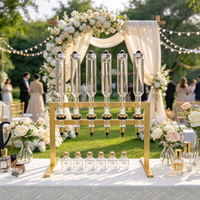 Support de Présentation de Luxe Doré pour 6 Bouteilles de Parfum de 375 ml avec Robinet en Verre pour Mariage, Cosmétiques et Magasin de Détail