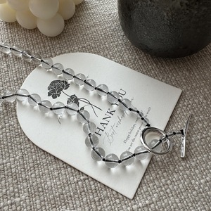 Colar de cristal branco para as Mulheres 12mm 8mm 4mm Handmade Preto Cadeia Corda com 925 fecho de prata esterlina - Product Image 6