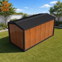 Casa Modular Prefabricada DXH |   Casa Contenedor Multiusos Lista para Habitar con Estructura de Acero Negro y Techo a Dos Aguas