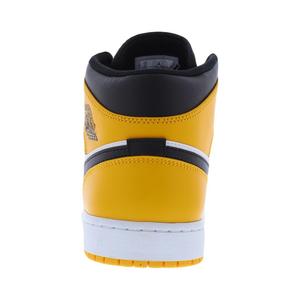 Zapatillas Nike Air Jordan 1 Mid de cuero para hombre, color negro taxi y blanco, estilo baloncesto - Product Image 3