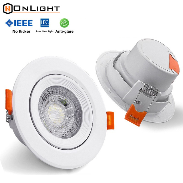 Modern Style Recessed Adjustable 80mm Cut-out 5W 7 9W 3lights AC 85-265V White Black PC LED Anti-glare IP33 Touch Downlight