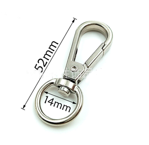 Mousqueton carré en acier inoxydable de 2 pouces x 0,5 pouce avec boucle de lanière et anse pivotante - Product Image 1