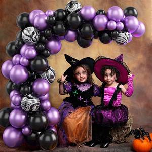 Feliz Halloween látex globo arco guirnalda negro púrpura globo Halloween globos fiesta Decoración - Product Image 1
