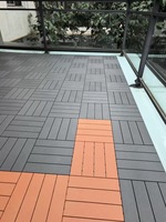 Dalles de terrasse modernes antidérapantes en WPC pour jardin, revêtement de sol extérieur, brun chocolat, creuses, 300x300