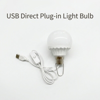 Ampoule LED USB avec interrupteur et crochet, lumière de nuit résidentielle 5V à brancher pour dortoir et camping, température de couleur réglable, économie d'énergie