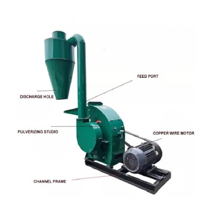 <span class=keywords><strong>Broyeur</strong></span> à marteaux multifonctionnel pour céréales, machine à moudre les grains et les coques de noix de coco pour la transformation des aliments agricoles - Product Image 3