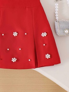 Set di Abbigliamento Estivo per Bambine con Fiocco, in Poliestere/Cotone Traspirante, Casual, Tinta Unita, Novità - Product Image 4