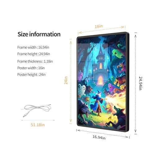 LED Light Box Frame | 16x24 Cinema Light Box for Posters & Wall Art | Lighted Digital Signage Display & Advertising Sign