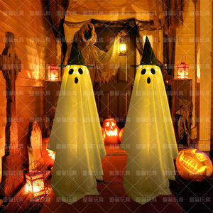 Luces LED de Halloween <span class=keywords><strong>con</strong></span> diseño de <span class=keywords><strong>fantasma</strong></span> brillante <span class=keywords><strong>con</strong></span> 8 modos de parpadeo, un accesorio de <span class=keywords><strong>fantasma</strong></span> <span class=keywords><strong>con</strong></span> sombrero para decoración de interiores. - Product Image 6