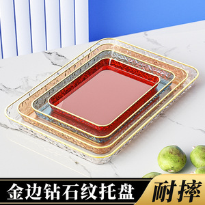 Rectangular Pet <b>Plastic</b> <b>Tray</b> Transparent Thickened Elegant Serving <b>Tray</b> For Tea And Fruit Living Room Storage Light Luxury Style - Product Image 5
