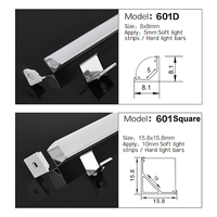 Perfil de aluminio LED en forma de V DGLUX, canal de luz lineal triangular con difusor de PC para tiras de luces LED de 10 mm