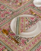 Nappe de luxe faite à la main la plus vendue, nappe à imprimé floral faite à la main, nappe en coton à motif floral vintage pour la maison