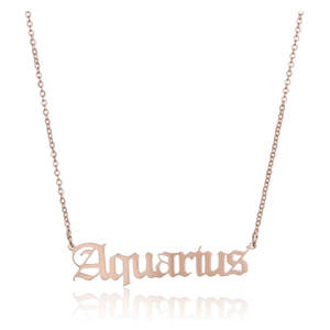 Carattere inglese antico in acciaio inossidabile oroscopo placcato oro argento tewelve segno <span class=keywords><strong>zodiacale</strong></span> ciondolo catena collana gioielli per donna - Product Image 6