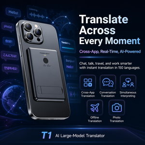 Traducteur de poche intelligent T1 AI, 150 langues, hors ligne et en ligne, traduction vocale, vidéo, photo, texte, enregistrement, voyage, affaires - Product Image 3